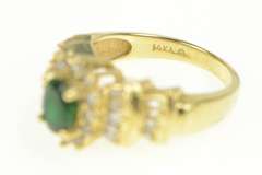 14K Yellow Gold 1.60 Ctw Natural Emerald Diamond Halo Ring