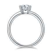 Emerald Cut 1.00ct VVS1 White F-G Fire Moissanite Ring