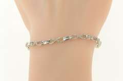 10K White Gold 1.65 Ctw Diamond Infinity Link Tennis Bracelet