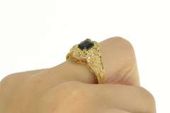 14K Yellow Gold 1.70 Ctw Emerald Sapphire Diamond Engagement Ring