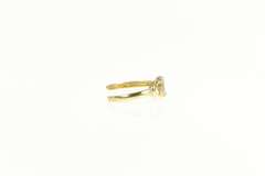 10K Yellow Gold Chain Link Pattern Diamond Accent Toe Ring