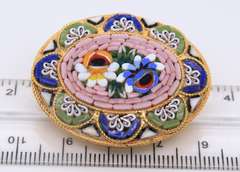 Gold Plated Signed Floral Brooch Pin