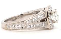 Neil Lane 2.07ct Cushion and Round Diamond Frame Engagement Ring in 14K