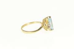 14K Yellow Gold Marquise Blue Topaz Diamond Accent Bypass Ring