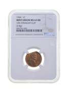 MS63 RB MINT ERROR 1944 Lincoln Wheat Cent 10% Straight Clip 2.8g NGC
