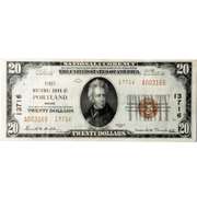$20 1929 National Currency First National Bank Portland Maine  Note