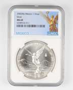 MS69 2002 MO Mexico 1 Onza .999 Fine Silver - Graded NGC