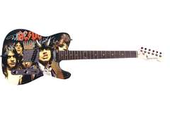 AC/DC Autographed Facsimile Signed Custom Graphics Guitar