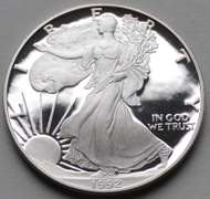 1992 S Proof Eagle With Box and Paper