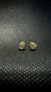 CLASSY 18K YELLOW GOLD DIAMOND STUDS .75 CT WITH HALO
