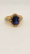 14kt Yellow Gold Blue Stone Ring