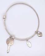 Vintage 925 Sterling Silver Bangle with Charms