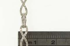 10K White Gold 1.65 Ctw Diamond Infinity Link Tennis Bracelet