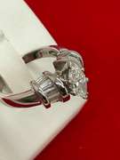 CERTIFIED LADIED PLATINUM AND DIAMOND ENGAGEMENT RING