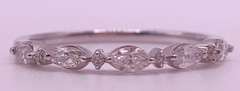 14kt Solid White Gold & Diamond Band Ring