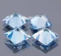 Vivid! 21.21ct radiant cut Swiss blue Topaz set