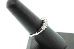 14kt Solid White Gold & Diamond Band Ring