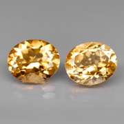 High fire 6.76ct golden yellow Citrine pair