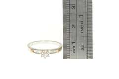 10K White Gold Diamond Classic Two Tone Simple Promise Ring