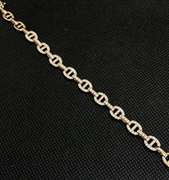 STUNNING SPARKLING 18K ROSE GOLD TRI LINK DIAMOND BRACELET