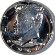 Sharp 1964 Accented Hair Kennedy Half Dollar