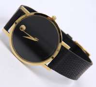 Movado Museum Quartz Watch with Black Leather Strap