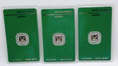 3 one gram Platinum bar