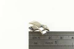 14K White Gold Diamond Inset X Criss Cross Statement Pendant