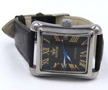 Sewor Automatic Watch with Black Leather Strap