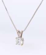 Dreamy White Gold Diamond Solitaire Pendant on Chain