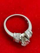 CERTIFIED LADIED PLATINUM AND DIAMOND ENGAGEMENT RING