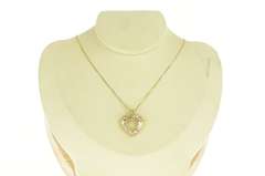 10K Yellow Gold 2.00 Ctw Baguette Diamond Heart Love Pendant