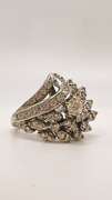 14kt Solid White Gold & Diamond Cocktail Ring
