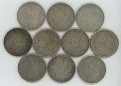 5 1921-D & 5 1921-S Morgan Silver Dollars in circ