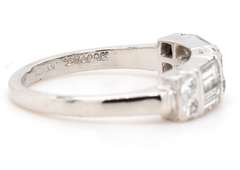 Vintage 0.58ctw Baguette and Round Diamond Ring in Platinum