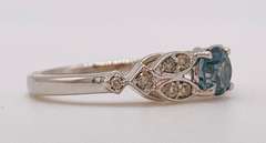 14kt Solid White Gold, Tanzanite, & Diamond Ring