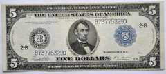 $5 Series of 1914 Landing Of Columbus& William Penn FRNn