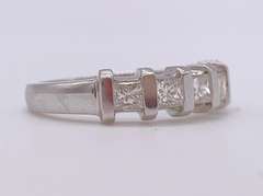 14kt Solid White Gold & Diamond Band