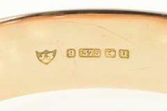 9K Yellow Gold Victorian English 1895 Leaf Engraved Bangle Bracelet