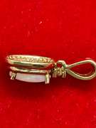 14K YELLOW GOLD OPAL AND DIAMOND PENDANT