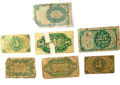 7 Asssorted Fractional Currency Notes