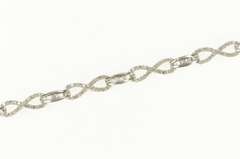 10K White Gold 1.65 Ctw Diamond Infinity Link Tennis Bracelet