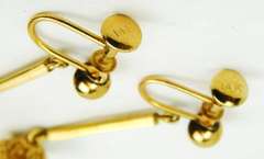 Vintage 14K Gold Etruscan Drop Earrings