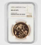 MS69 DPL 1995 Great Britain 5 Sovereign - Graded NGC