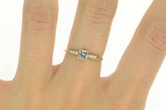 14K Yellow Gold 1940's 0.46 Ctw VVS Diamond Classic Engagement Ring