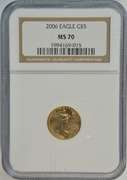 Better date perfect 2006 $5 Gold Eagle coin in NGC MS70