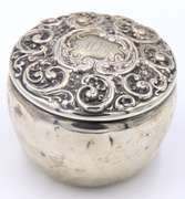 Vintage 925 Sterling Silver Flower Embossed Trinket Box