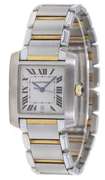 Cartier Tank Francaise 2302 Two Tone White Dial Ladies Watch