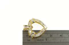 10K Yellow Gold 2.00 Ctw Baguette Diamond Heart Love Pendant