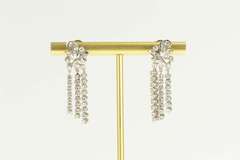 Platinum 1.25 Ctw 1950's Diamond Fringe Tassel Dangle Earrings